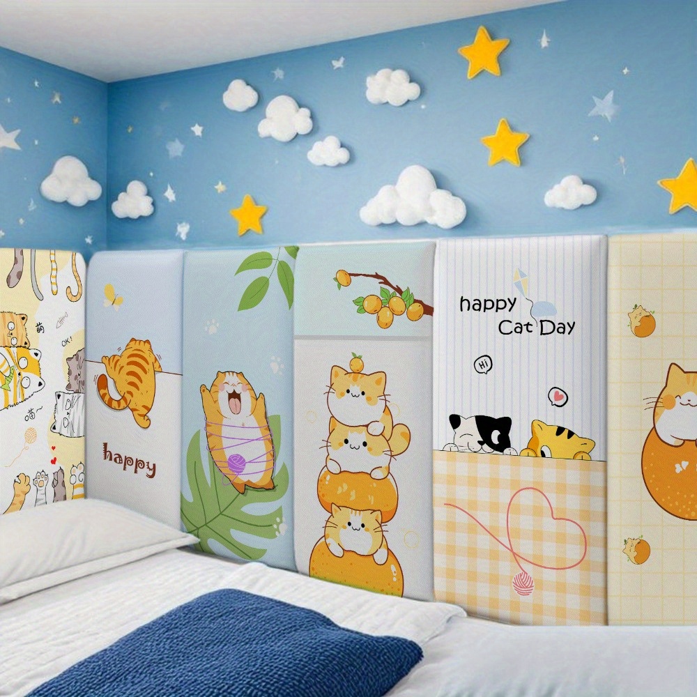 8pcs Set Cartoon Thickened Anti-Collision Soft Wall Stickers, Tatami Bumpers for Walls and Beds, Durable Scratch-Resistant Protection in   Styles