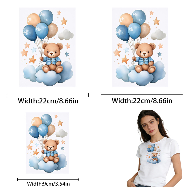 TEMU 3pcs Heat Transfer Stickers, High Definition, Anti-tear, Iron-on Patches, Durable Plastic, For T-shirt Making, Pillow Decoration, - , Durable,