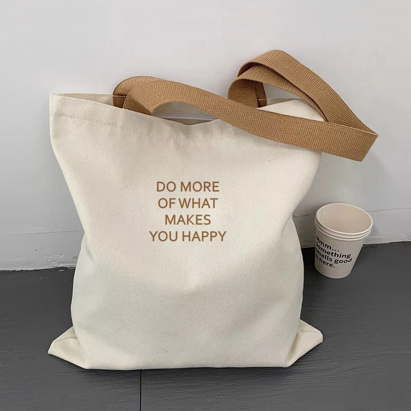TEMU Simple Small Letter Casual Versatile Korean Style New Ins Bag Unisex Student Tote Bag For Daily