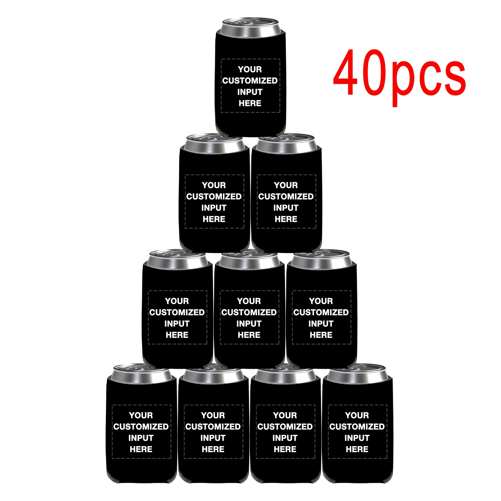 TEMU Customizable Pictures Or Logos, Custom-made Cold-keeping Covers For Cans, With Humorous Quotes. Heat-insulating Neoprene Covers Are Foldable And