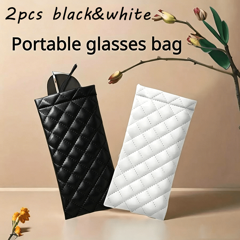 TEMU 2-pack Unisex Portable Compression Glasses Case - Multifunctional Storage Bag, Capacity For Glasses, Phone, , Eye Mask, For Makeup Brushes,