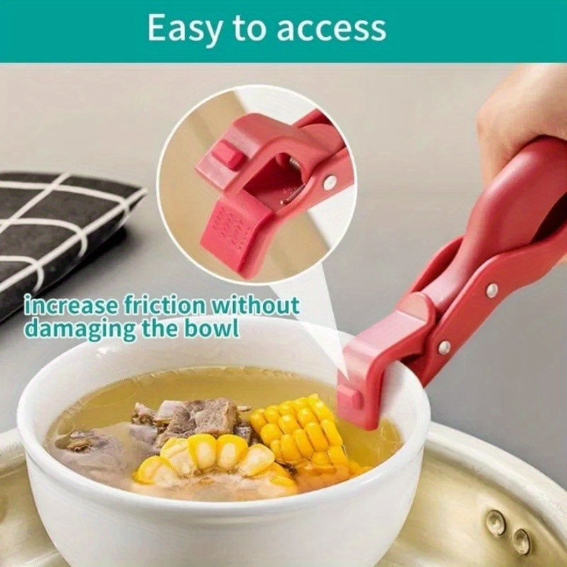 silicone anti scalding clip tongs non slip   gripper for kitchen dish remover with flexible handles ideal for serving hot meals dish handling tongs flexible handles silicone construction dish tongs 9