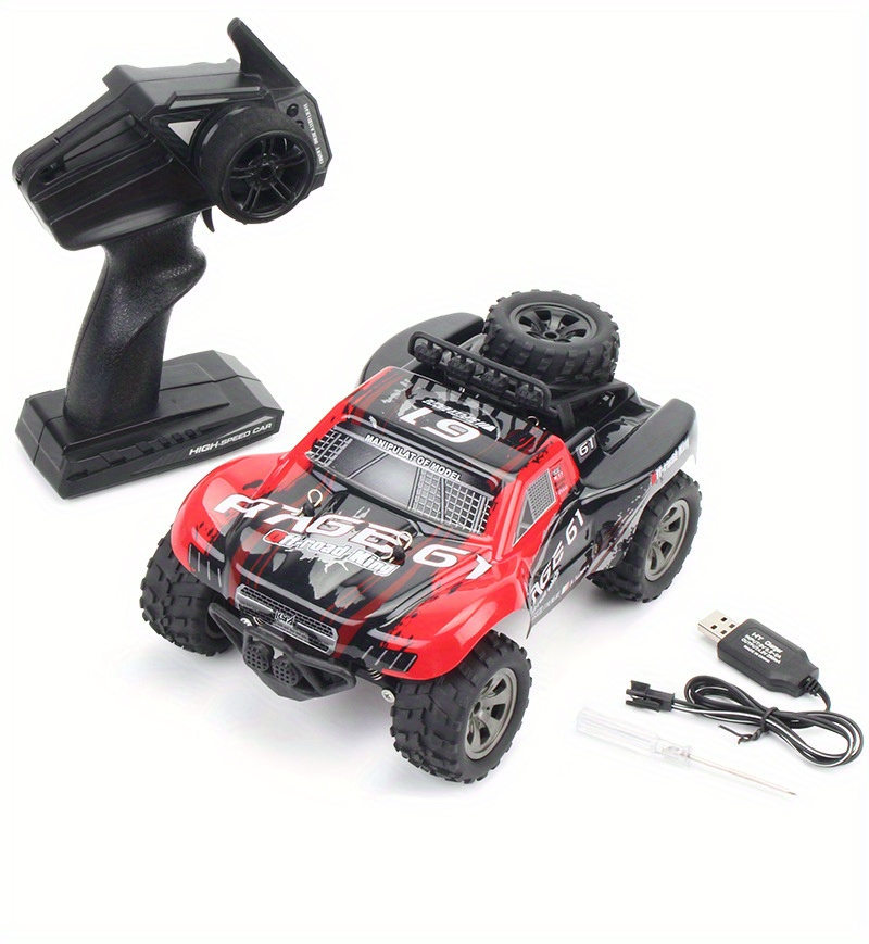 KYAMRC1:18 MPH High-Speed Off-Road RC Car - 2.4G Short Car Racing Climbing Vehicle, 4-Wheel Off-Road Design, USB Rechargeable, 4 Colors (Red/Green/Blue/White) for Outdoor Adventures, Adventure Gear, Durable Plastic Body