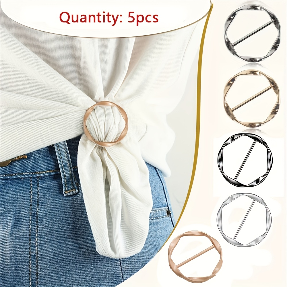 TEMU Ensemble de 5 pinces multifonctionnelles en métal pour foulard et T-shirt - Couleurs assorties, faciles à utiliser pour et serrer les ajouts de