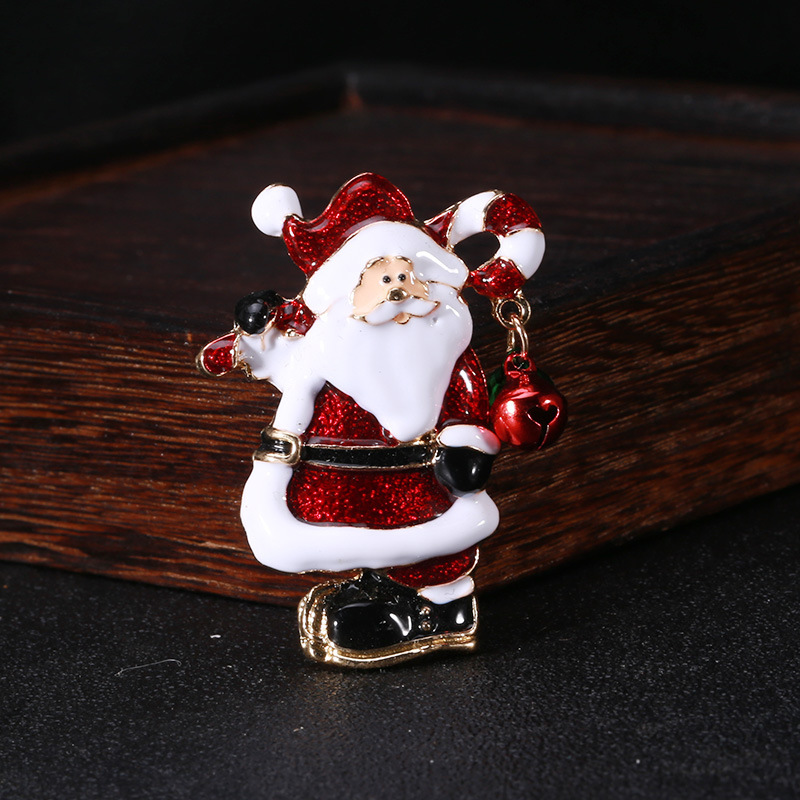 esshpule festive santa claus enamel pin christmas bell brooch for holiday outfits details 6