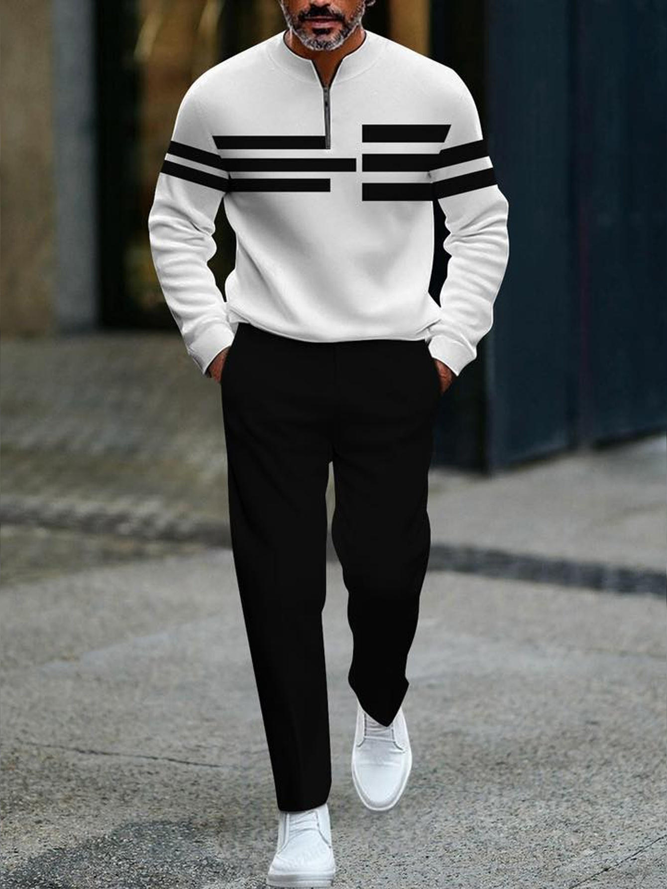 men black and white outfit sold on Temu United States