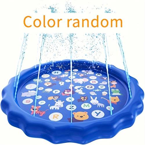 item picture inflatable outdoor pool with sprinkler system and mat heavy duty pvc ow swimming pool for backyard lawn games suitable for area ndom color