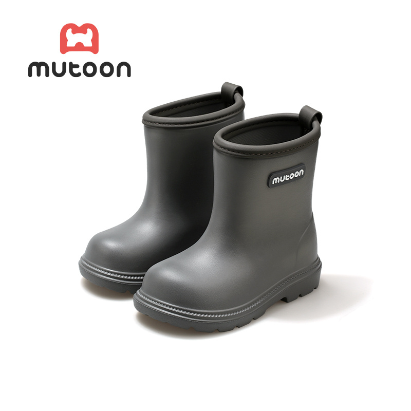 TEMU Mutoon 2026 Summer New Solid Color Rain Boots, Unisex Children Outdoor Water Shoes, Soft Lightweight Full Eva Material Suitable For Toddlers And