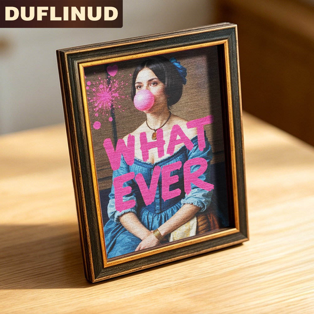 TEMU Duflinud Vintage Bubble-blowing Girl Fridge Magnets - Miniature Suitable For Fridge Door Decor, Wood Retro Suitable For Paintings, Blowing Art,