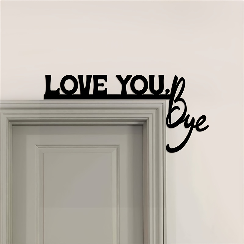 TEMU Décoration d'angle de porte plate en acrylique 2D "Love You Bye", Décoration d'art d'angle de porte, Décoration en acrylique durable, Décoration