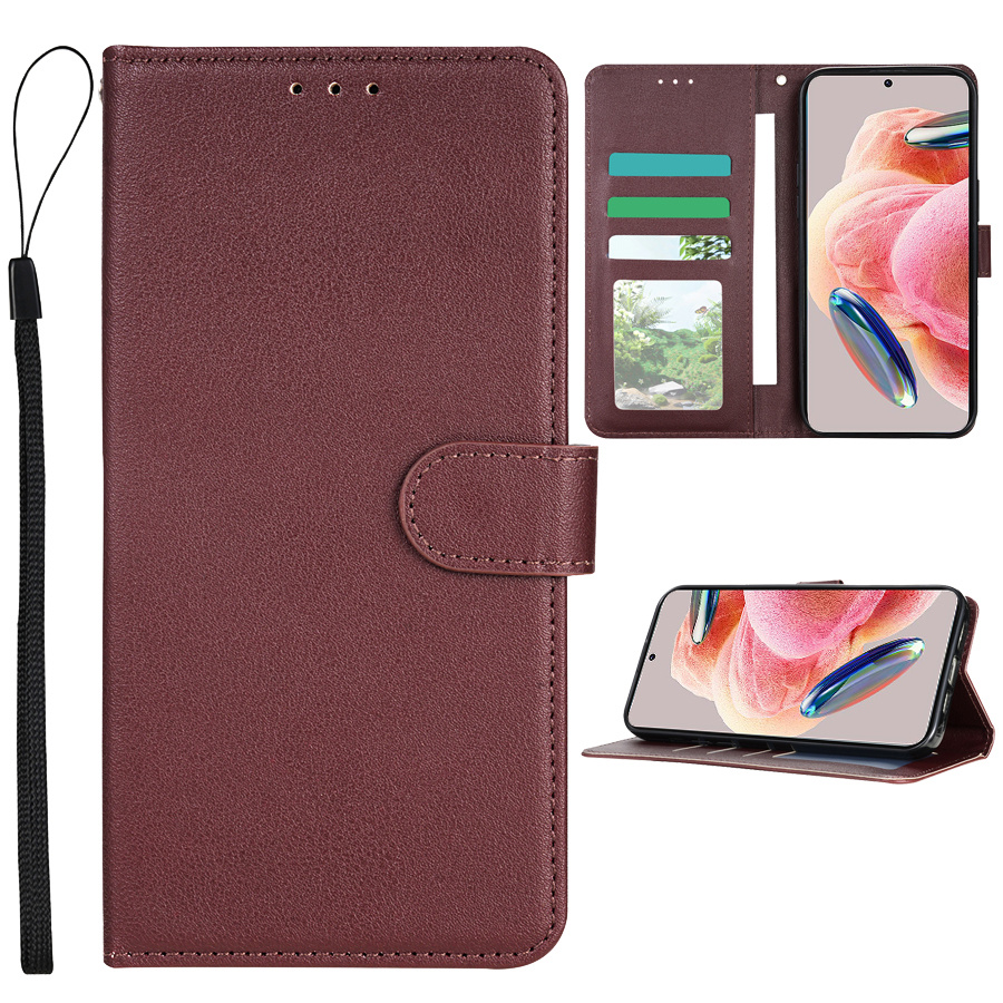 Husă pentru telefon: Portofel cu slot pentru carduri, ramă foto, suport, curea de mână, flip magnetic, din piele artificială de înaltă calitate, pentru Xiaomi Redmi Note 13 Pro 12S 11 11S 10 9 8T 7 14C 13C 12 12C 10C 9A 9C 9T Poco X6 C75 C65 M6 Pro X5 M5s 14T 13T, husă rezistentă la șocuri, portcard