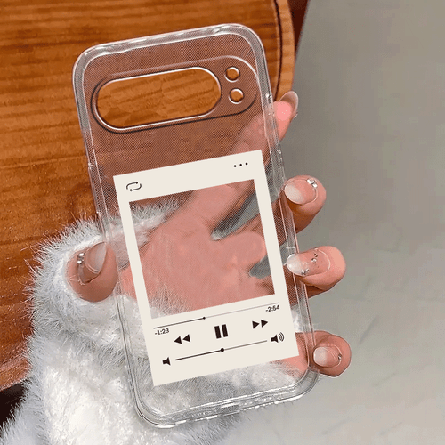phone case simple music player phone case suitable for google pixel 6 6a 7 7a 8 8a 8pro 9 9pro cartoon transparent full coverage phone case simple and stylish shockproof soft shell protective cover creative