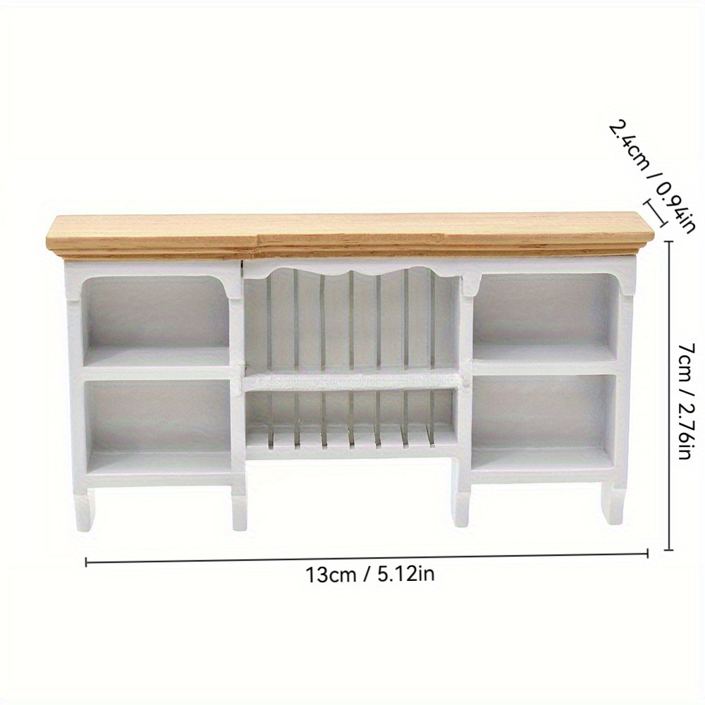 Image of Dollhouse Mini Kitchen Furniture Playhouse Wall Cabinets Wooden Storage Cabinets, Bjd Additions Ob11 Props, Suitable For Dollhouse Decoration, Halloween Thanksgiving Day Christmas Gift