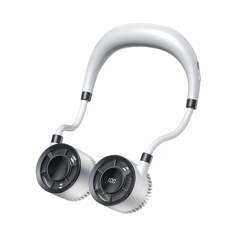 TEMU 2025 Upgraded Neck Fan- 360 ° Adjustable Wearable Design, Portable Personal Cooler, Led Display, Rechargeable, 4-speed Technology, 1500mah Large