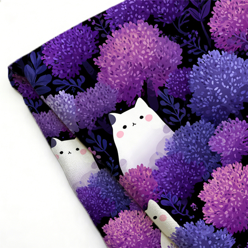 TEMU 【商品名】アートやプロジェクトに最適なこの生地は、愛らしい猫と花の魅力的なが特徴です。裁縫、クラフト、家の装飾に最適です。
