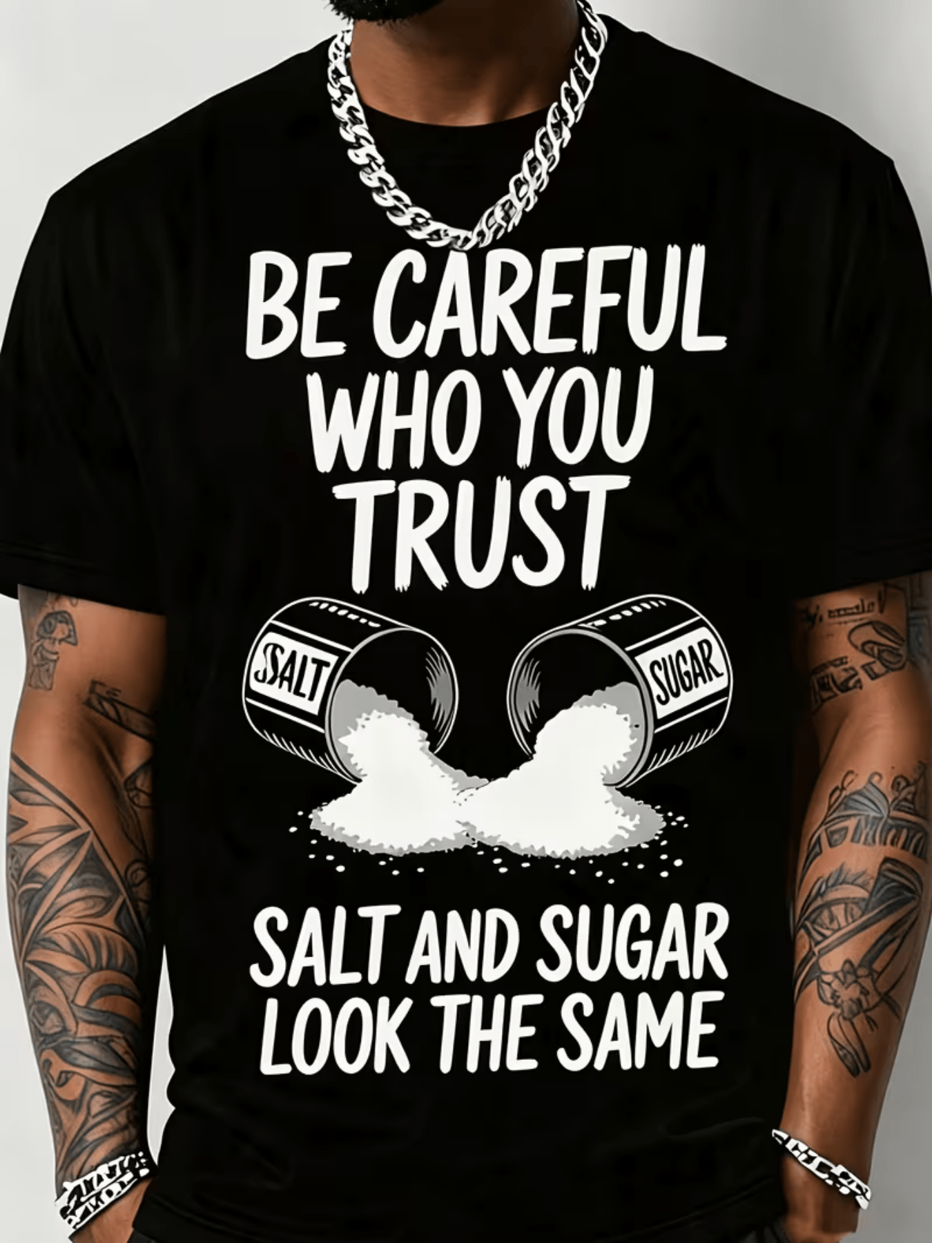 Men's Graphic Streetwear T-Shirt - 'Be Careful Who You' Print, Round Neck Short Sleeve Tee