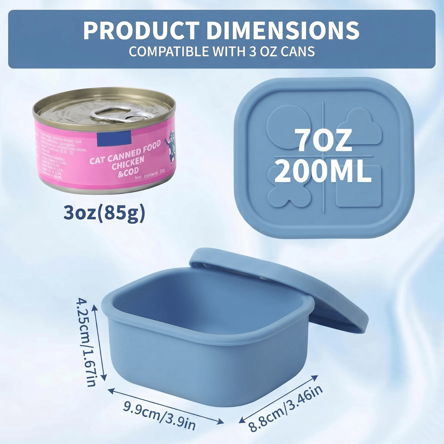 Image of Food Storage Container, Airtight Silicone Pet Food Sealer For 3oz Cans, Reusable Wet Food Storage Box Can Lid Keep In Fridge
