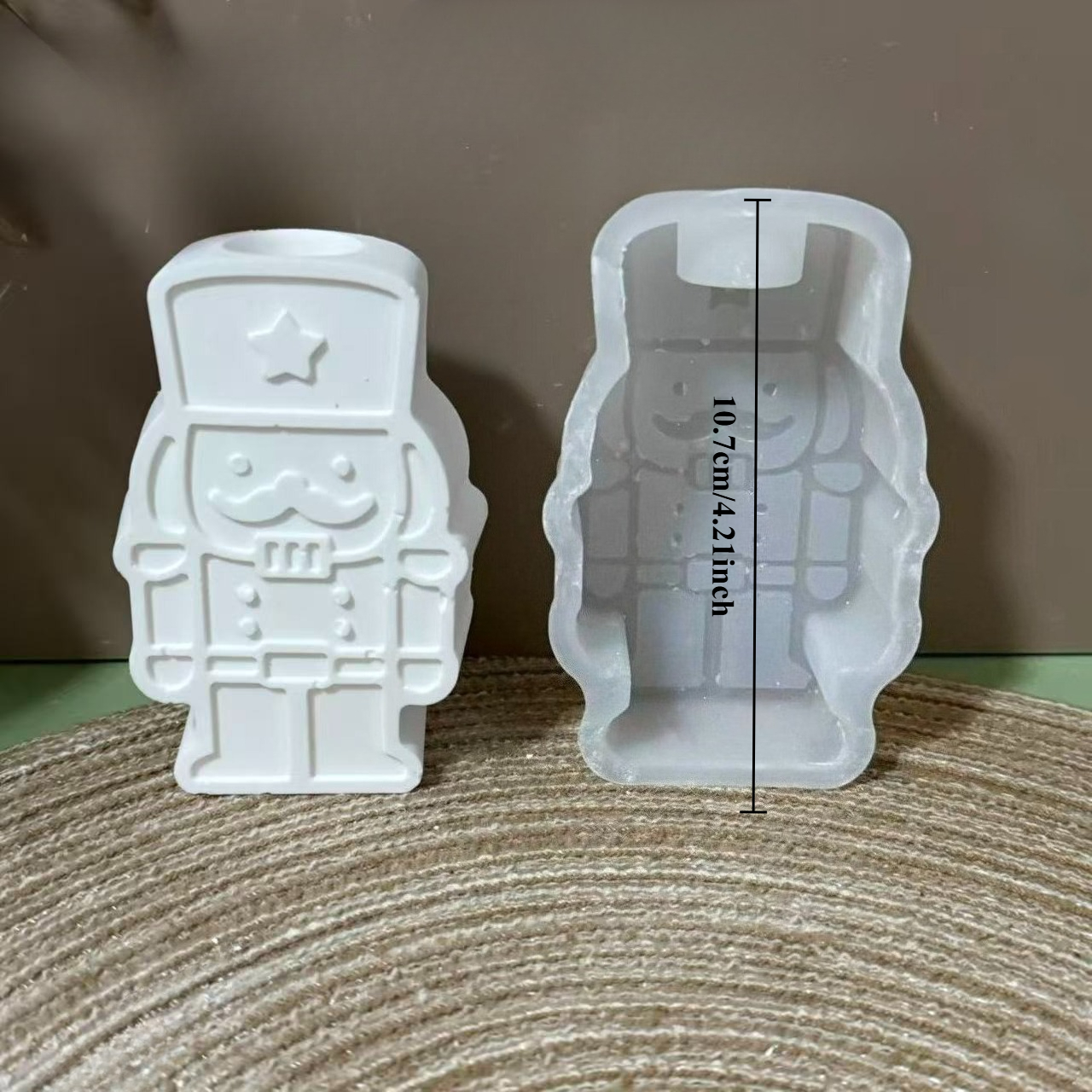 Christmas Nutcracker Ornament Hanging Decoration, Silicone Plaster Mold, Candle Holder Pendant, Resin Casting Mold For Decorative Crafts