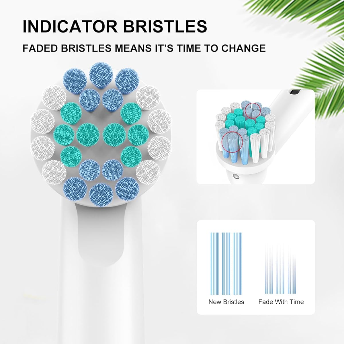 TEMU 8-pack Professional Electric Toothbrush Replacement Heads - Medium Soft Bristles, Brush Heads With & Ergonomic Grip