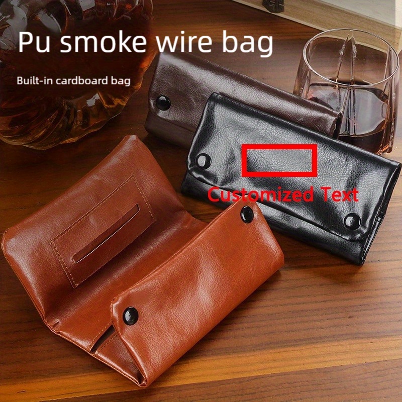 leather tobacco pouch sold on Temu United States
