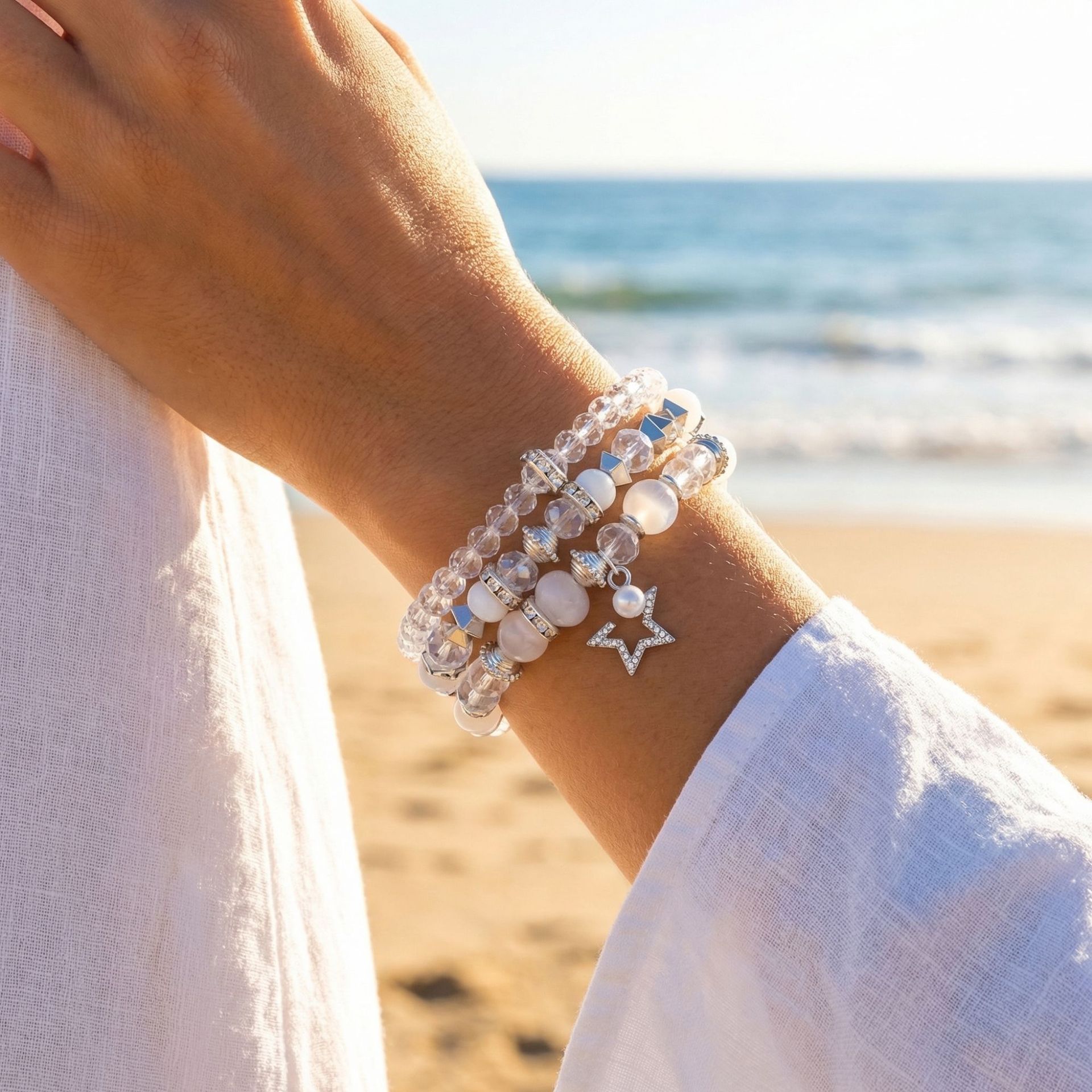 Multi-Layer Stackable Star Pendant Bracelet for Women