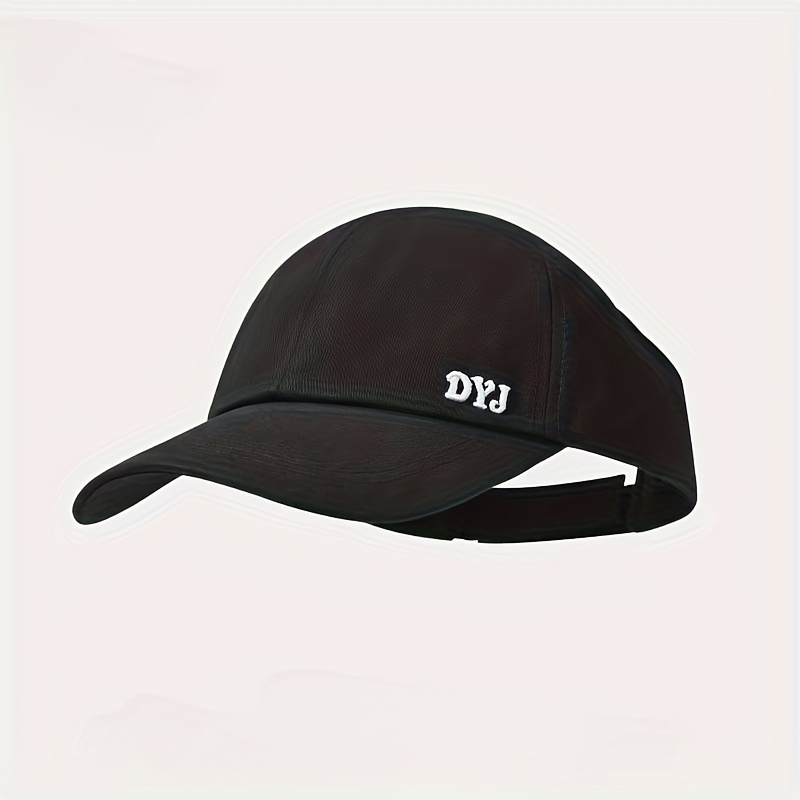 E-shop 1 Stil mit 3 Farboptionen, Unisex Baseballcap mit besticktem Buchstabendesign auf der Vorderseite und offenem Rücken für Pferdeschwanzfrisuren,