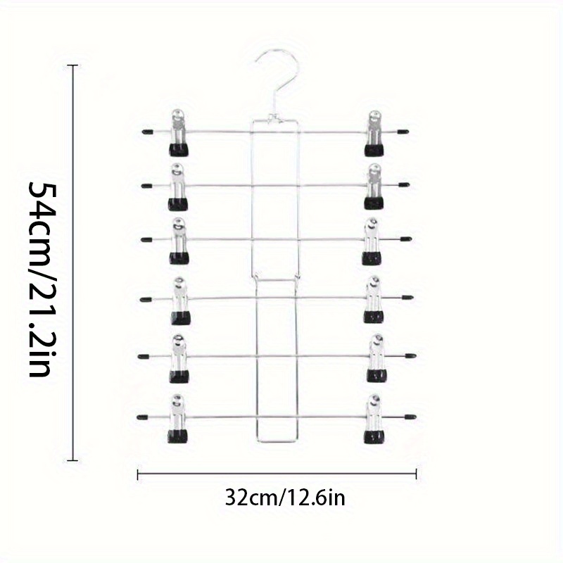 TEMU 1pc/2pcs 6-layer Metal Skirt Hanger Organizer With A 360° Rotating Hook - A Convenient Storage Solution For Pants And Skirts, Wardrobe Organizer