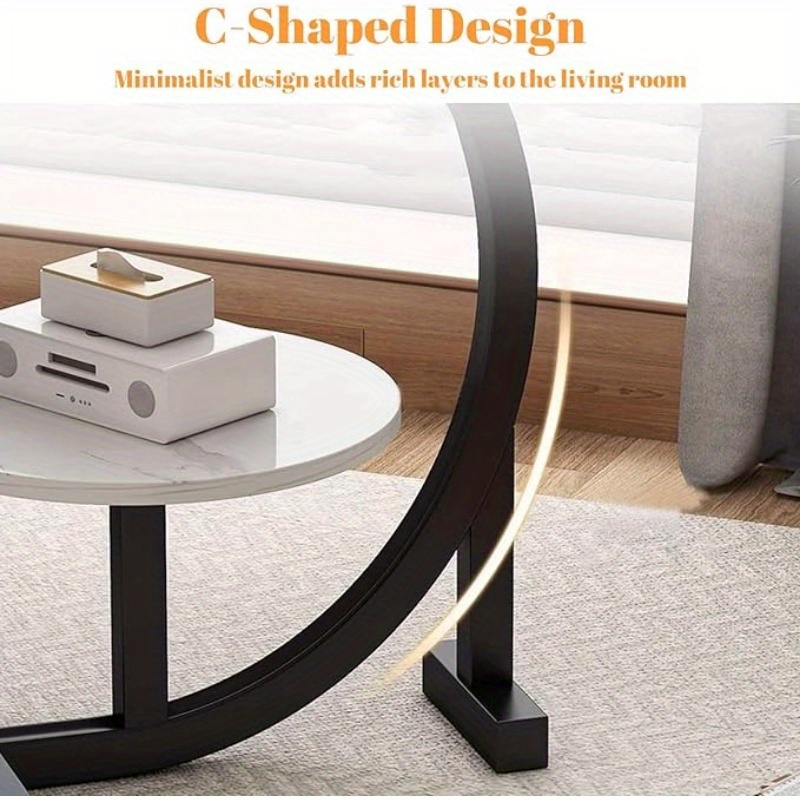 Exuding a Sense of Luxury! This Modern Light-luxury Wrought Iron Side Table Features Delicate Lines That Outline Minimalist Aesthetics. It Combines the Functions of a Sofa Side Cabinet and a Coffee Table, Making It Suitable for Both Bedrooms