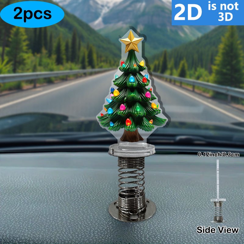 TEMU 2d Flat, 2pcs Of 2d Flat Acrylic Colored Bulb Tree Decorations, Spring Acrylic Ornaments, Vibrant Holiday Decor Suitable For Cars, Homes, And