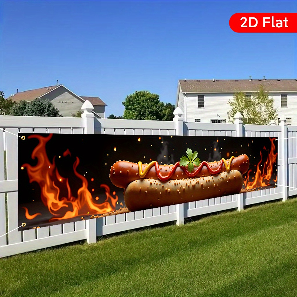E-shop 2D Flat, 2D Flat - 2D Flat, 2D Flat - 2D Flat Banner ., Ein Hotdog mit Ketchup und Senf auf A1, Geburtstagsfeier Jahrestagsfeier, Werbeslogan
