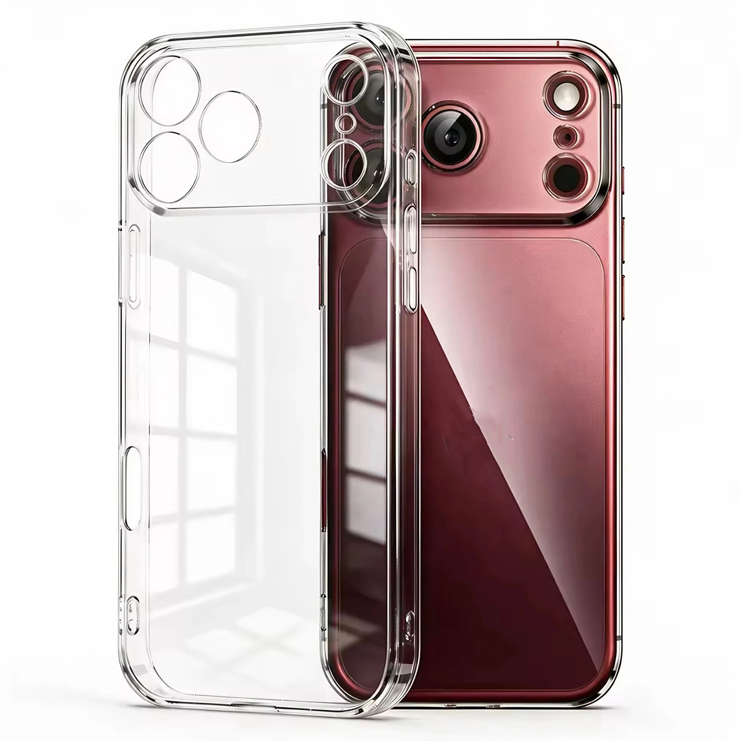 TEMU Phone Case: Transparent +tpe Mobilephonecover,for Iphone 18 Pro Max 18 Pro,crystalclear Shockproof Anti-yellowing Lens All Inclusive - Clear