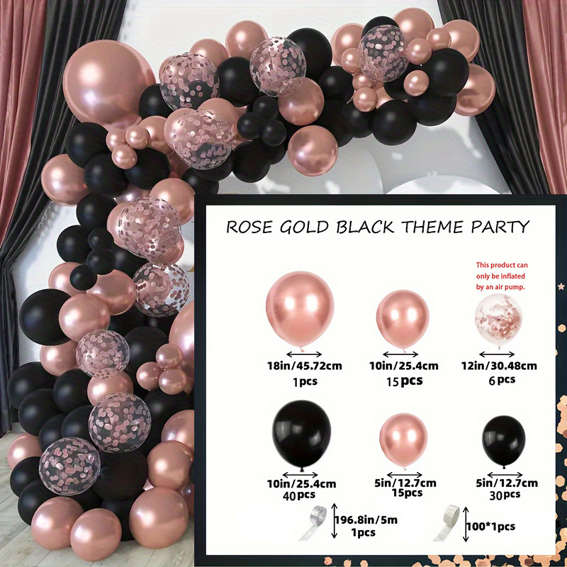 Image of 109pcs Rose Golden & Arch Kit | Metallic Confetti, Perfect For Weddings, Birthdays, Graduations & More, Emulsion Material, Suitable For