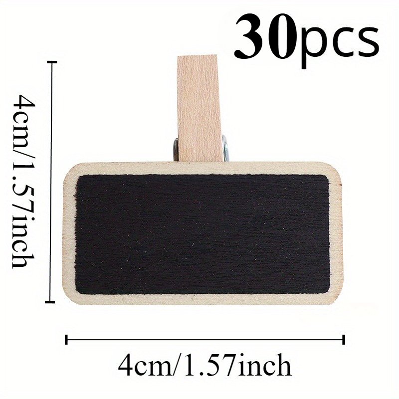 E-shop 30 Stück Kleine Tafelklammern aus Holz, Preisschild-Klammern, Haftnotiz-Klammern, Foto-Klammern, Kleine Tafeln – Ideal für Hochzeiten,