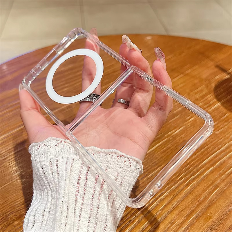TEMU Phone Case: 1pc Transparent Case, Suitable For Galaxy Z Flip 8/flip 7/z Flip 7 Fe/z Flip 6/z Flip , Fully Protect The Screen, Offers Fingerprint