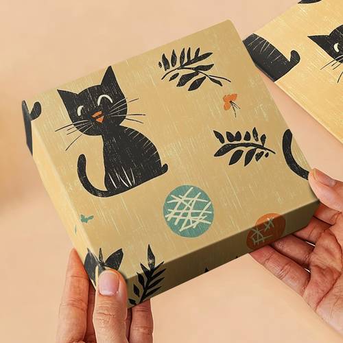 item picture 1 roll 50x300cm 19 7x118 1in sleek gift wrapping paper featuring cats and birds on a warm yellow background essential seasonal ornament festival atmosphere holiday decoration vibrant colors gift not included