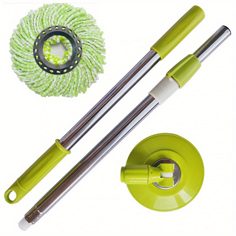 TEMU Rotating Adjustable Mop - Handle Replacement Set With Durable Plastic Base Dry And Wet Compatible Rotating Mop Suitable For Bedroom Bathroom And