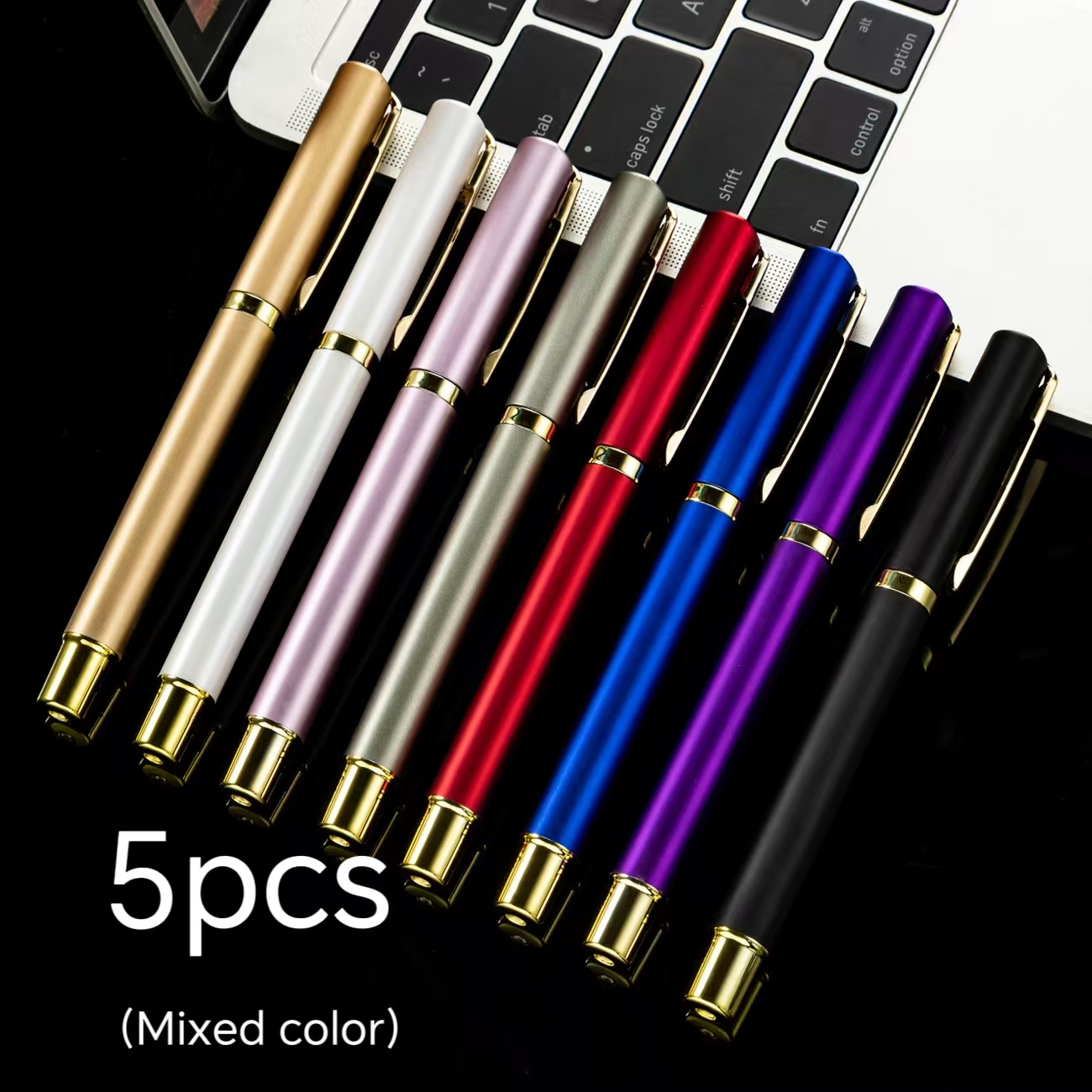 TEMU 5pcs Of High-end Gel Pens With A Minimalist Solid - Office Workers And As Gifts, Suitable For Business Offices, Signing, And Meeting Notes