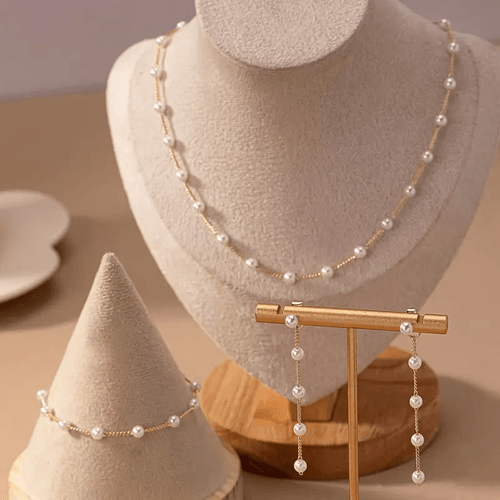 1 bracelet 1 necklace 1 pair of earrings womens jewelry set for daily wear and vacation new years gift valentines day gift