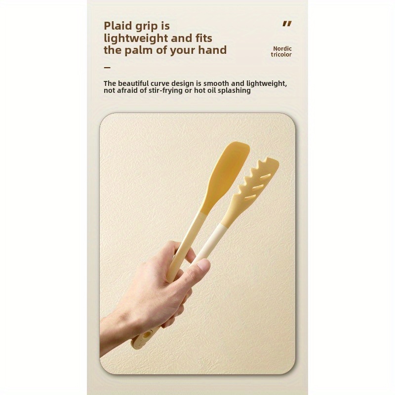 silicone clip detachable kitchen grilling tongs steak flipping tongs heat resistant high temperature   one tongs and noodle clip Product details 11
