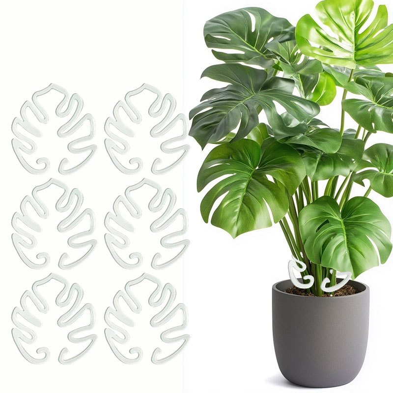 E-shop 6er-Set Verstellbarer und Stabiler Pflanzenständer | Transparenter Stangen-Gartenständer, Winddichter Stabilisator, Monstera-Pflanzenständer für