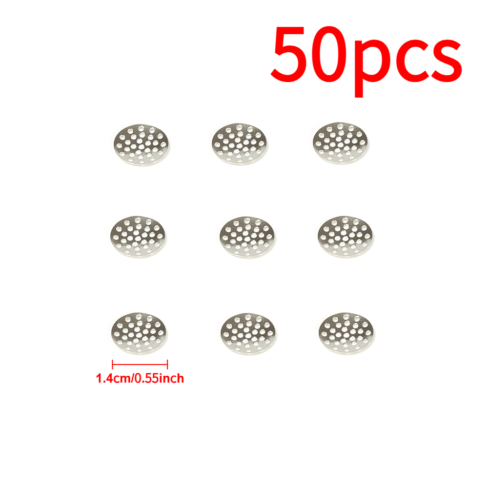 TEMU 50 piezas de tapas metálicas redondas porosas huecas para la fabricación de joyería, bases redondas para la fabricación de aretes, broches y