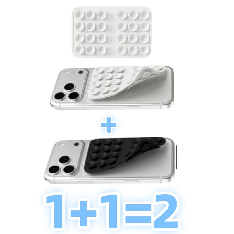 TEMU 2pcs Set, Double-sided Suction Cup Phone Holder, Upgraded Suction Cup, Washable And Reusable Detachable Hand-, Selfie Live Streaming Handheld