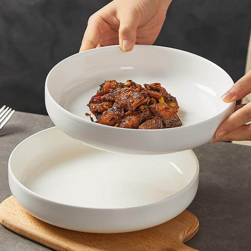 TEMU Ceramic Pasta Bowls - Microwave & Dishwasher Safe, Large Shallow Bowls For Pasta, Lasagna, Soup & More - Kitchen & Dining Use, Pasta Bowls