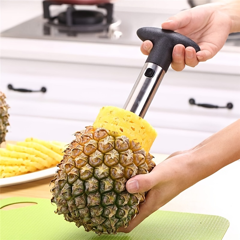 TEMU Shaon Stainless Steel Pineapple Corer, Multifunctional Fruit Strawberry Corer, Kitchen Gadgets, Convenient Peeling And Slicing, Pineapple Corer