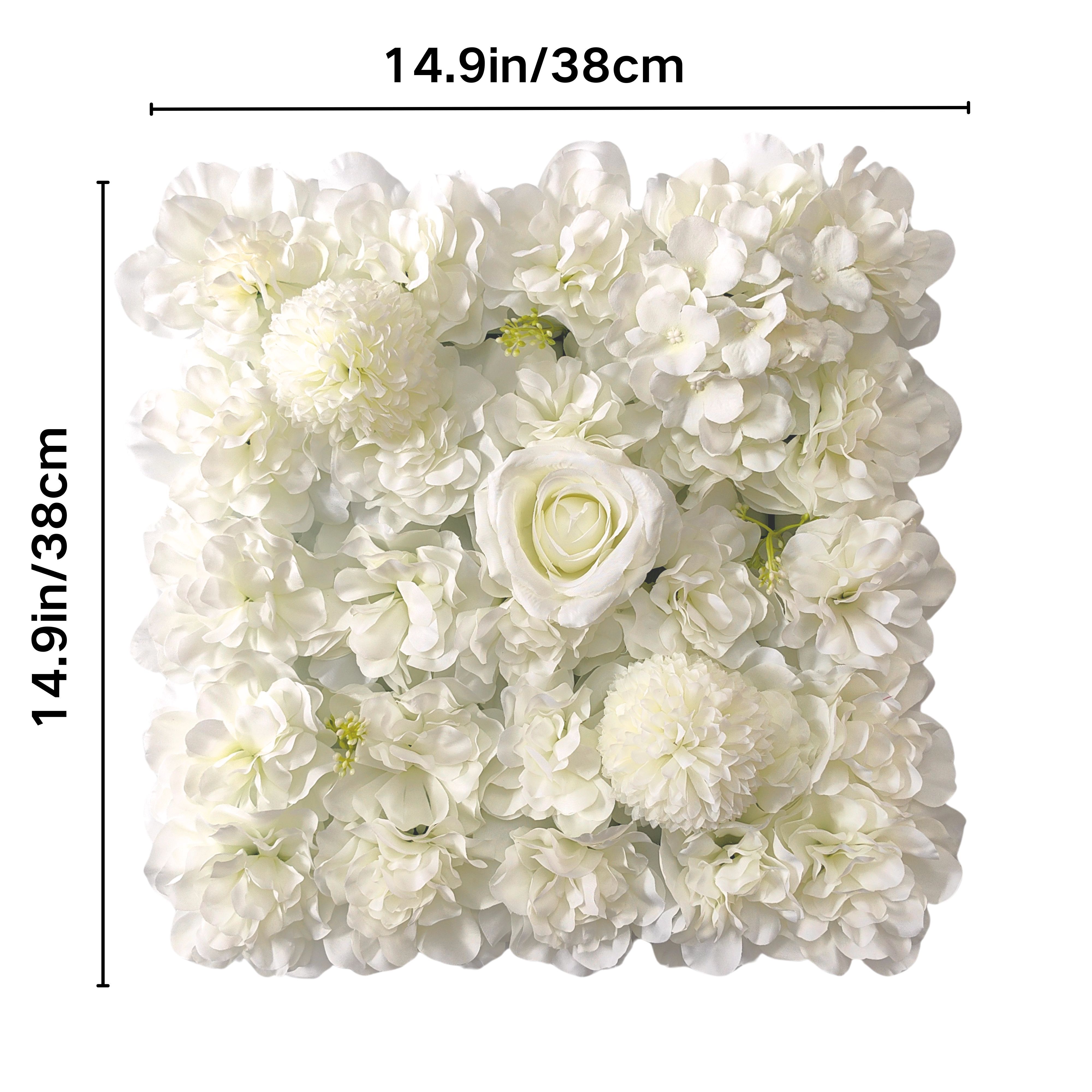 TEMU 4pcs Of White 14.96x14.96-inch Wedding Ceremony Decoration Romantic Atmosphere Flower Wall, Suitable For Shopping Malls, Weddings, Birthday