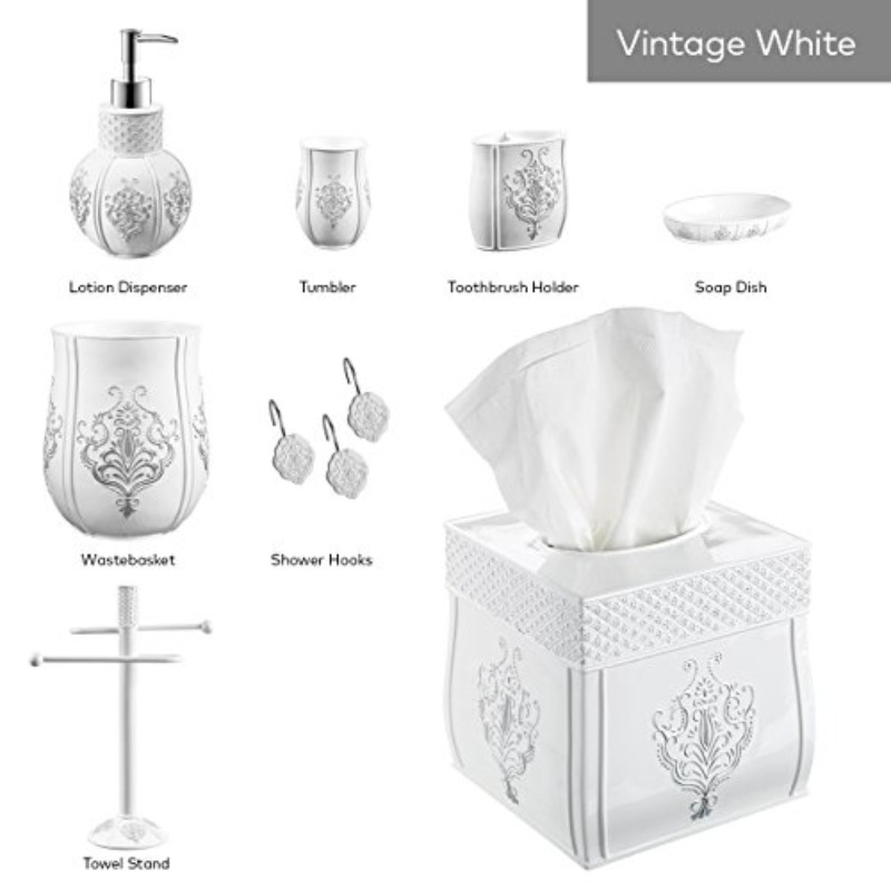vintage french country tissue box cover - elegant bathroom decor with sliding bottom, compatible with standard tissues, for bathroom, living room, office -   home decoration organizer, tissue box holder, facial tissue holder Product details 5