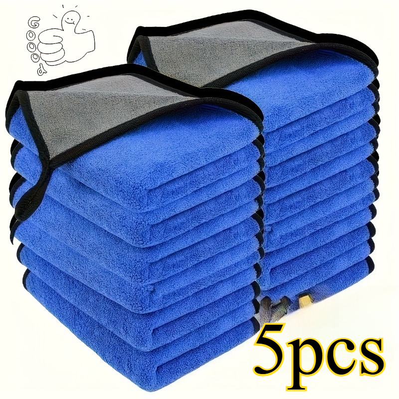 5pcs Microfiber Car Wash Towels, Super Absorbent Drying Cloths For Auto Detailing - Perfect Father's Day Gift For Dad