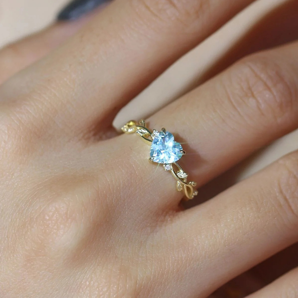 Cubic Zirconia Heart Ring, Perfect for Valentine's Day