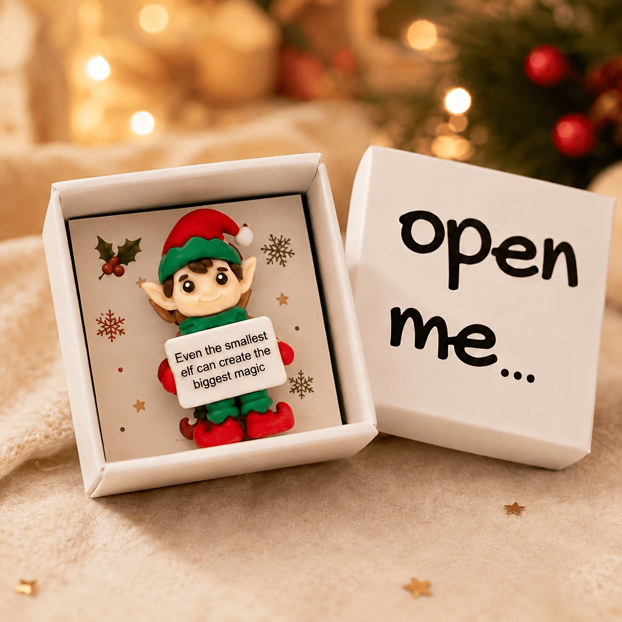 TEMU Christmas Elf Creative Gift Packaging Box, Encouragement Card With Cute Holiday Additions, Suitable For And Colleagues' Christmas Exchange,