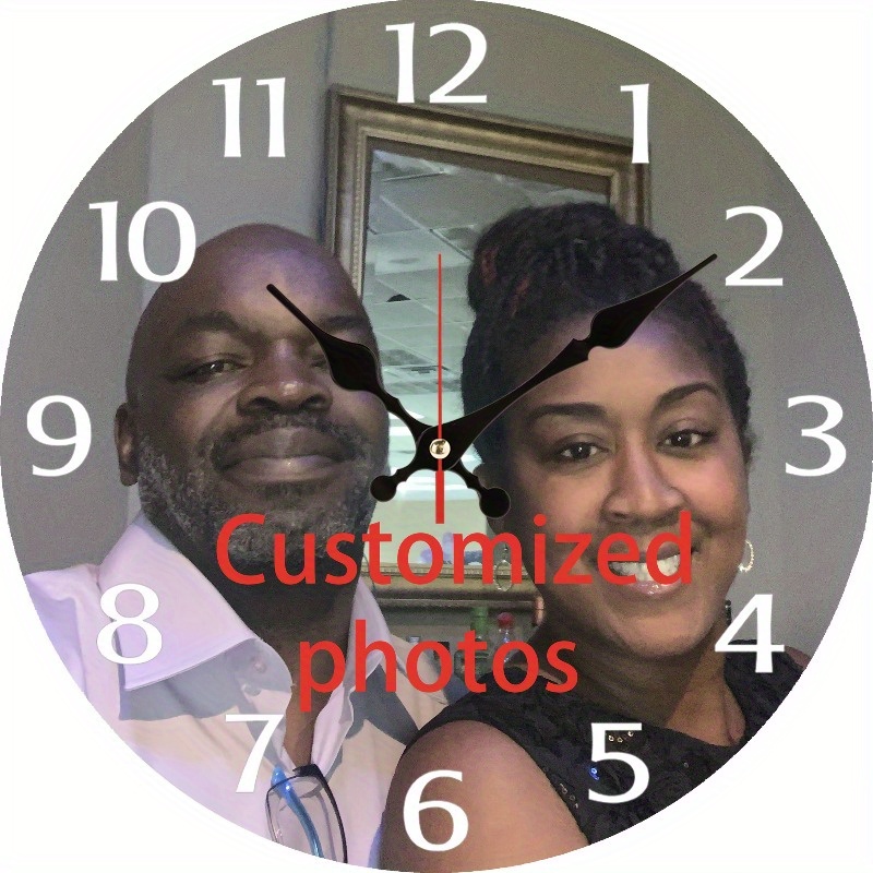 TEMU 2dflat, A Personalized 10-inch Wooden Wall Clock Set That Operates Silently On Batteries, Allows For Custom Photos, And Is Ideal For Decorating